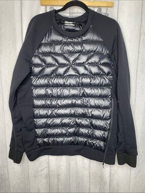 Holden Hybrid Black Quilted Front Crewneck pullover